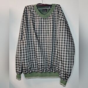 Greg Norman Green Plaid Pullover Wind Rain Golf Outdoor Shirt Men's XL